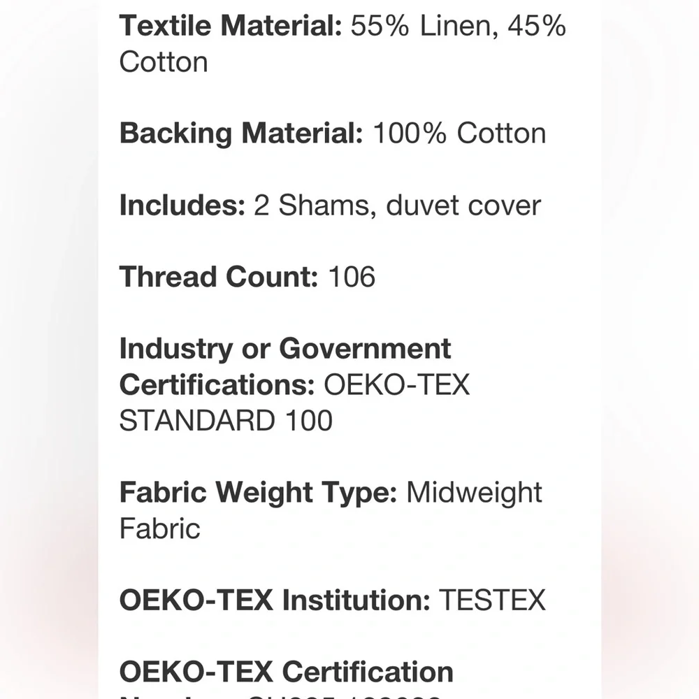 HEARTH & HAND NWT 3pc linen blend duvet set -jet gray -king